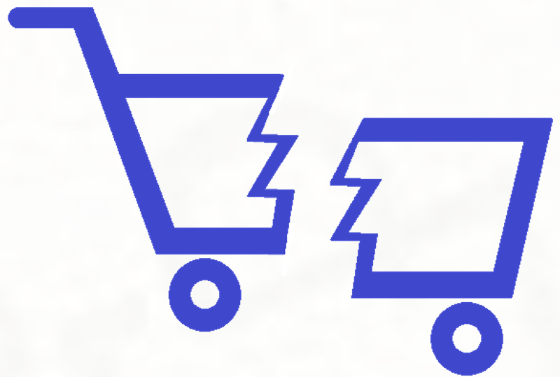 Icon showing cart abandonment issues in online shopping
